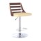 Armen Living Storm Barstool in Chrome finish with Walnut wood and Cream Faux Leather LCSTBAWACR - alternate 1